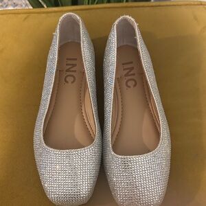 INC International Concepts Women's Glittering Silver Loafers